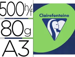 Papier couleur clairefontaine trophée multifonction a3 80g/m2 couleurs vives vert golf paquet 500 feuillles