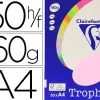 Papier couleur clairefontaine trophée personal paper pack a4 160g/m2 rose pastel paquet 50 feuilles unicolores