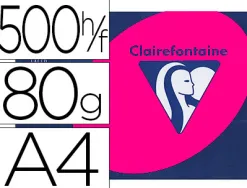 Papier couleur clairefontaine trophée multifonction a4 80g/m2 couleurs intenses rose fuchsia paquet 500 feuilles