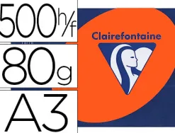 Papier couleur clairefontaine trophée multifonction a3 80g/m2 couleurs intenses orange vif paquet 500 feuilles