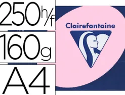 Papier couleur clairefontaine trophée multifonction a4 160g/m2 rose pastel paquet 250 feuilles