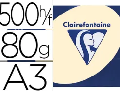 Papier couleur clairefontaine trophée multifonction a3 80g/m2 couleurs vives ivoire paquet 500 feuilles