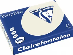 Papier couleur clairefontaine trophée multifonction a4 160g/m2 couleurs vives gris perle paquet 250 feuilles