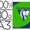 Papier couleur clairefontaine trophée multifonction a3 80g/m2 couleurs intenses vert menthe paquet 500 feuilles