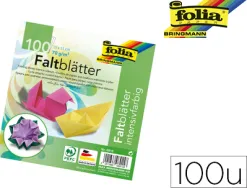 Papier couleur folia à plier 70g/m2 15x15cm coloris assortis paquet 100f
