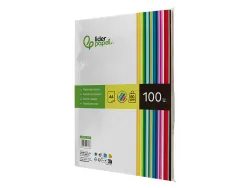 Papier couleur liderpapel multifonction a4 80g/m2 assortiment 25 couleurs paquet 100 feuilles