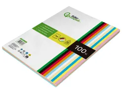 Papier couleur liderpapel multifonction a4 80g/m2 10 coloris assortis paquet 100 feuilles