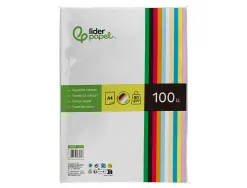 Papier couleur liderpapel multifonction a4 80g/m2 10 coloris assortis paquet 100 feuilles