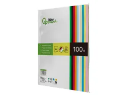Papier couleur liderpapel multifonction a4 80g/m2 10 coloris assortis paquet 100 feuilles