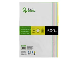 Papier couleur liderpapel multifonction a4 80g/m2 5 coloris assortis jaune bleu crème rose vert 500 feuilles