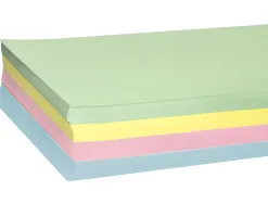 Papier couleur liderpapel multifonction a4 80g/m2 5 coloris assortis jaune bleu crème rose vert 500 feuilles
