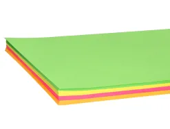 Papier couleur néon liderpapel multifonction a4 75g 4 coloris assortis néons jaune orange rose vert 100f