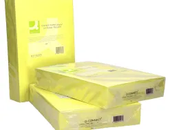 Papier couleur q-connect multifonction a4 80g/m2 unicolore jaune néon ramette 500 feuilles