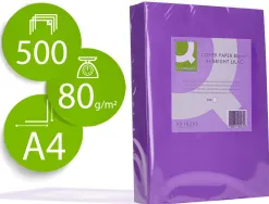 Papier couleur q-connect multifonction a4 80g/m2 unicolore lilas ramette 500 feuilles