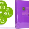 Papier couleur q-connect multifonction a3 80g/m2 unicolore lilas ramette 500 feuilles