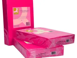 Papier couleur q-connect multifonction a4 80g/m2 unicolore rose intense ramette 500 feuilles