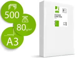 Papier couleur q-connect multifonction a3 80g/m2 unicolore orange néon ramette 500 feuilles