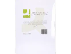Papier couleur q-connect multifonction a4 80g/m2 5 coloris assortis clairs ramette 500 feuilles