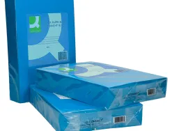 Papier couleur q-connect multifonction a4 80g/m2 unicolore bleu intense ramette 500 feuilles