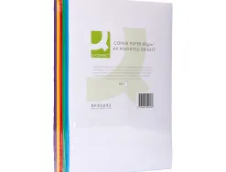 Papier couleur q-connect multifonction a4 80g/m2 5 coloris assortis intenses ramette 500 feuilles