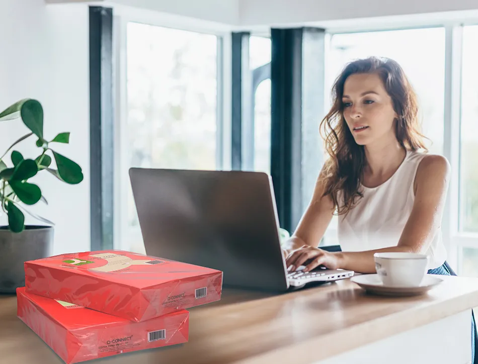 Papier couleur q-connect multifonction a4 80g/m2 unicolore rouge intense ramette 500 feuilles