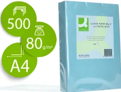 Papier couleur q-connect multifonction a4 80g/m2 unicolore celeste ramette 500 feuilles