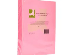 Papier couleur q-connect multifonction a4 80g/m2 unicolore rose néon ramette 500 feuilles