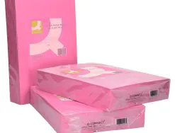 Papier couleur q-connect multifonction a4 80g/m2 unicolore rose néon ramette 500 feuilles