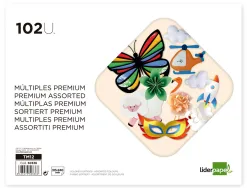 Papier créatif liderpapel premium a4+ 240x315mm assortiment divers papiers coloris assortis bloc 102 unités