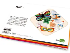 Papier créatif liderpapel premium a4+ 240x315mm assortiment divers papiers coloris assortis bloc 102 unités