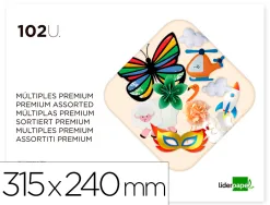 Papier créatif liderpapel premium a4+ 240x315mm assortiment divers papiers coloris assortis bloc 102 unités