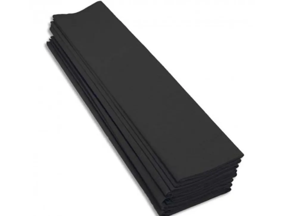 Papier crepon clairefontaine standard 0,5x2m crepage 40% coloris noir paquet 10 feuilles