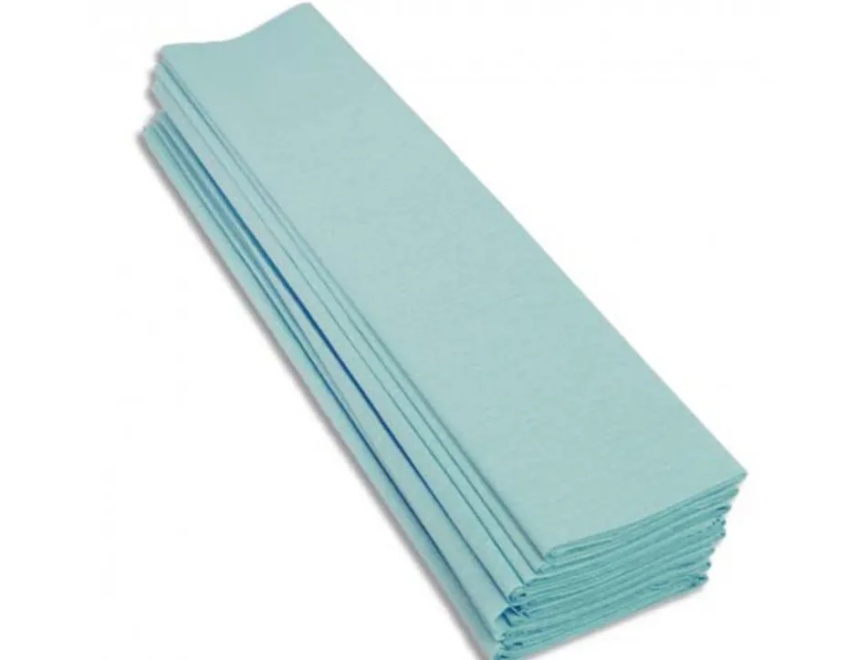 Papier crepon clairefontaine standard 0,5x2m crepage 40% coloris turquoise paquet 10 feuilles