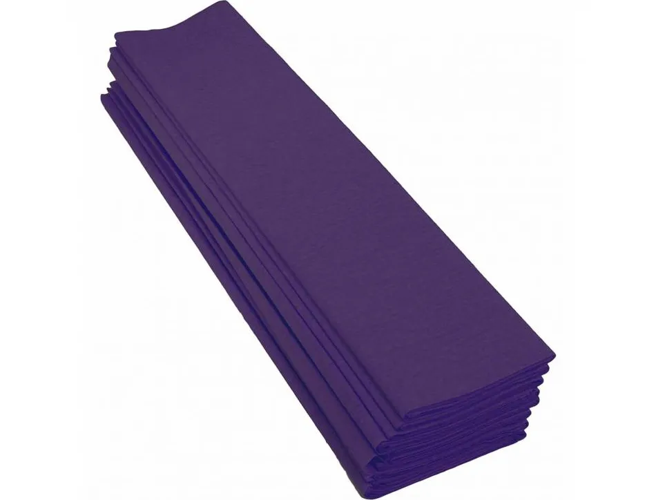 Papier crepon clairefontaine standard 0,5x2m crepage 40% coloris violet paquet 10 feuilles