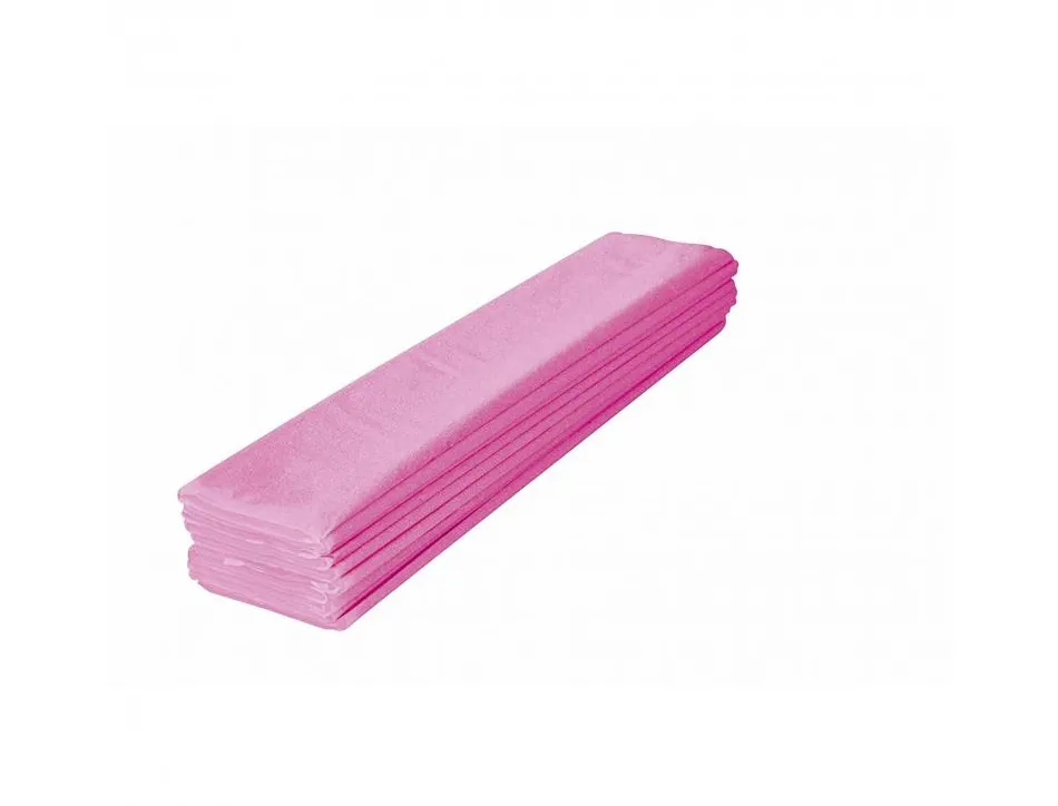 Papier crepon clairefontaine standard 0,5x2m crepage 40% coloris rose paquet 10 feuilles