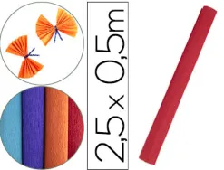 Papier crepon liderpapel rouleau 50cmx2,5m 85gr coloris rouge