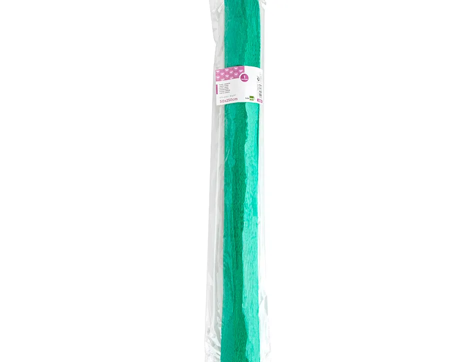Papier crepon liderpapel rouleau 50cmx2,5m 85gr coloris vert