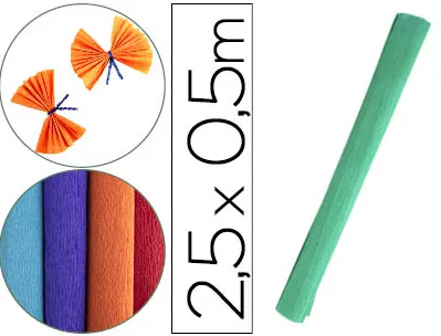 Papier crepon liderpapel rouleau 50cmx2,5m 85gr coloris vert