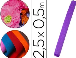Papier crepon liderpapel rouleau 50cmx2,5m 85gr coloris violet
