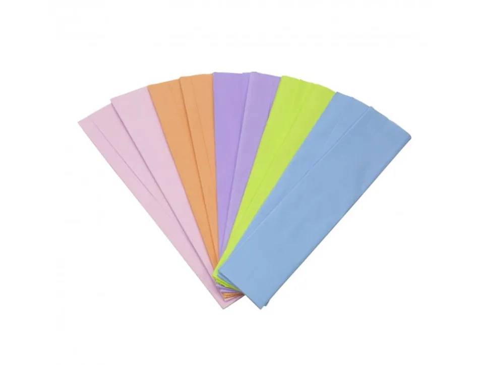 Papier crepon o color crepage 40% 50x200cm 5 coloris pastel assortis paquet 10f