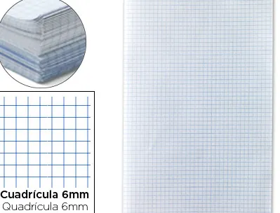Papier écriture liderpapel 31x42.8cm ouvert copie double 60g/m2 quadrillage 6mm coloris blanc paquet 250f