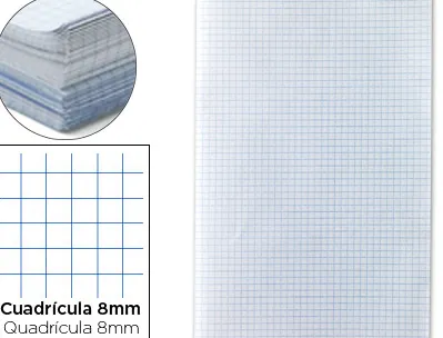 Papier écriture liderpapel 31x42.8cm ouvert copie double 60g/m2 quadrillage 8mm coloris blanc paquet 250f