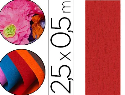 Papier crépon clairefontaine densité crêpage 60% 40g/m2 50cmx2.5m unicolore rouge pochette 10f