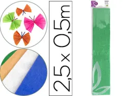 Papier crépon liderpapel 34g/m2 50cmx2.5m unicolore vert métallisé