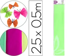 Papier crépon liderpapel 34g/m2 50cmx2.5m unicolore vert fluorescent