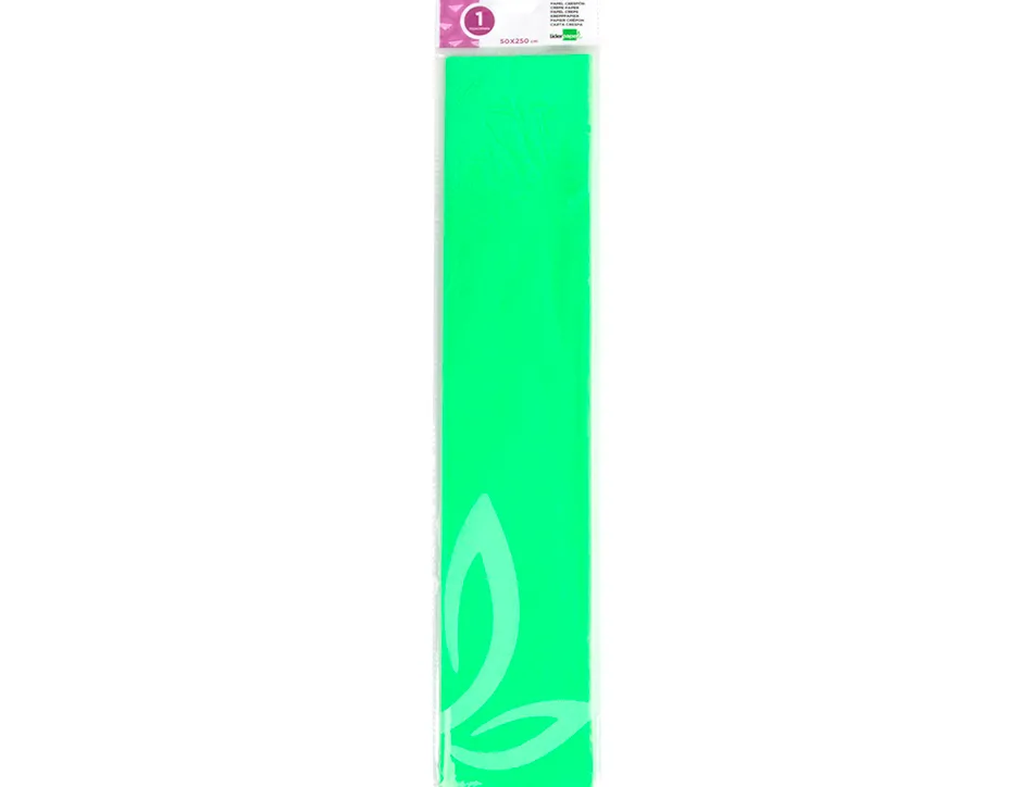 Papier crépon liderpapel 34g/m2 50cmx2.5m unicolore vert fluorescent