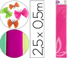 Papier crépon liderpapel 34g/m2 50cmx2.5m unicolore rose fluorescent