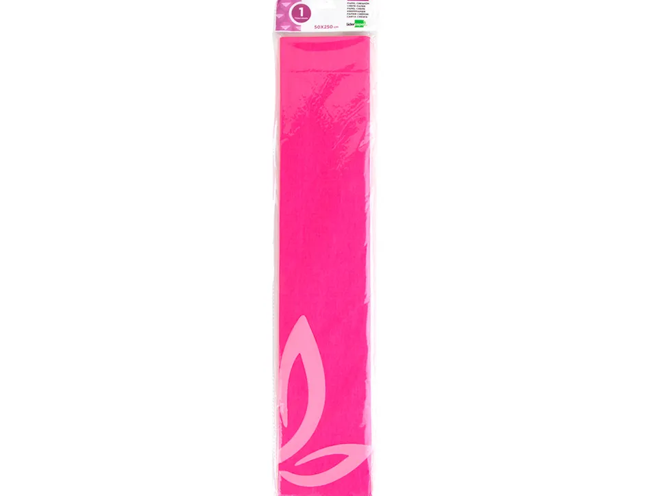 Papier crépon liderpapel 34g/m2 50cmx2.5m unicolore rose fluorescent