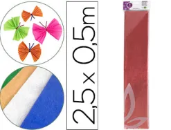 Papier crépon liderpapel 34g/m2 50cmx2.5m unicolore rouge métallisé