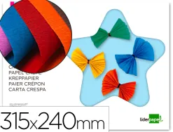 Papier crépon liderpapel 34g/m2 format a4+ 240x315mm 10 coloris assortis bloc 10 feuilles